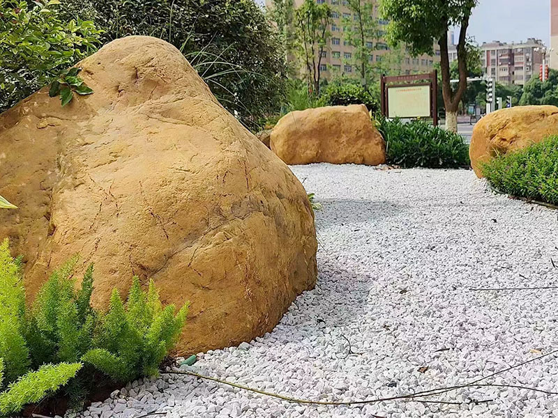 天然黄蜡石原石加工定制石桌石凳庭院造景点缀用石假山流水景观石